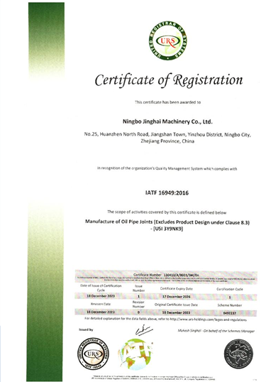 Certificate of registration